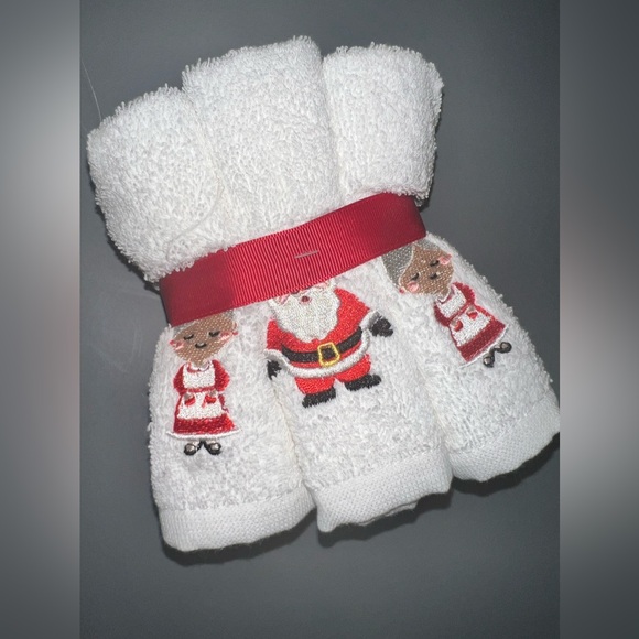 KASSAFINA washcloth 6 pc HOME COLLECTION bath kitchen Santa Mrs Claus tiny towel - Picture 4 of 5